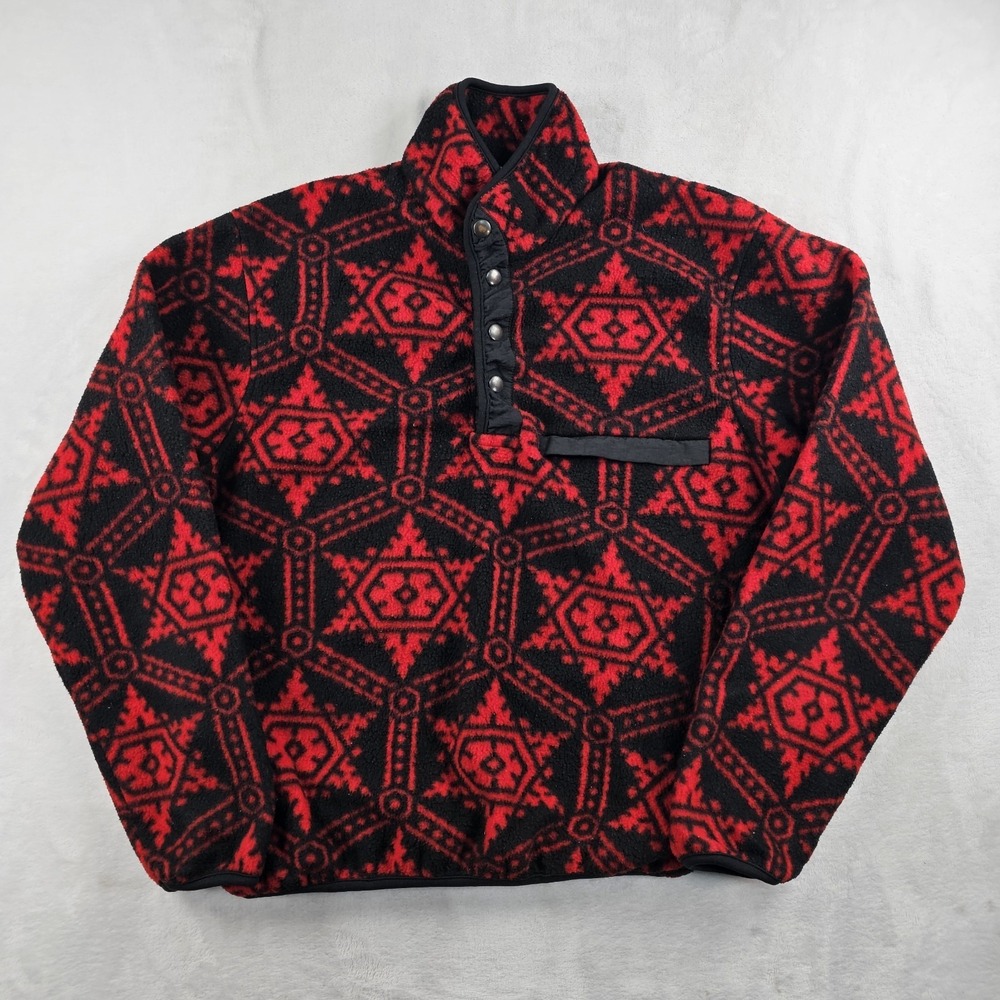 Vtg Spruce Aztec Pullover Mens M Quarter Snap T Fleece Snowflake Sweater Tribal